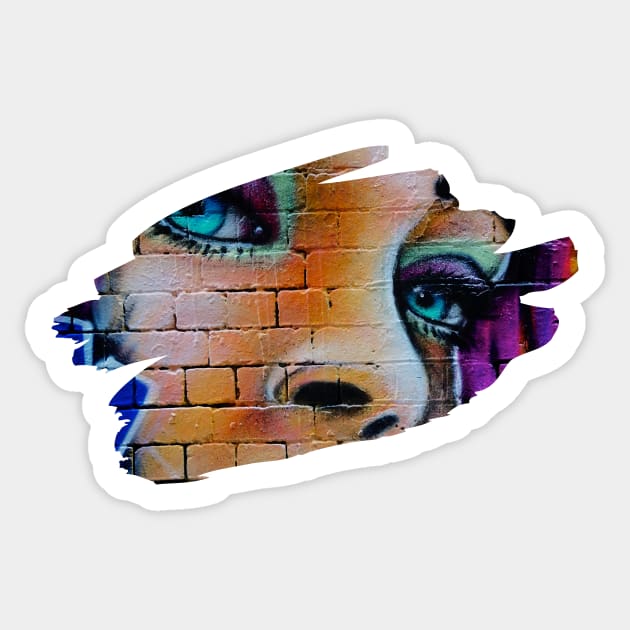 Girl Graffiti Splash Art Print Sticker by Auto-Prints